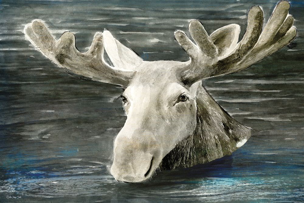 Lake Moose art print by Stellar Design Studio for $57.95 CAD
