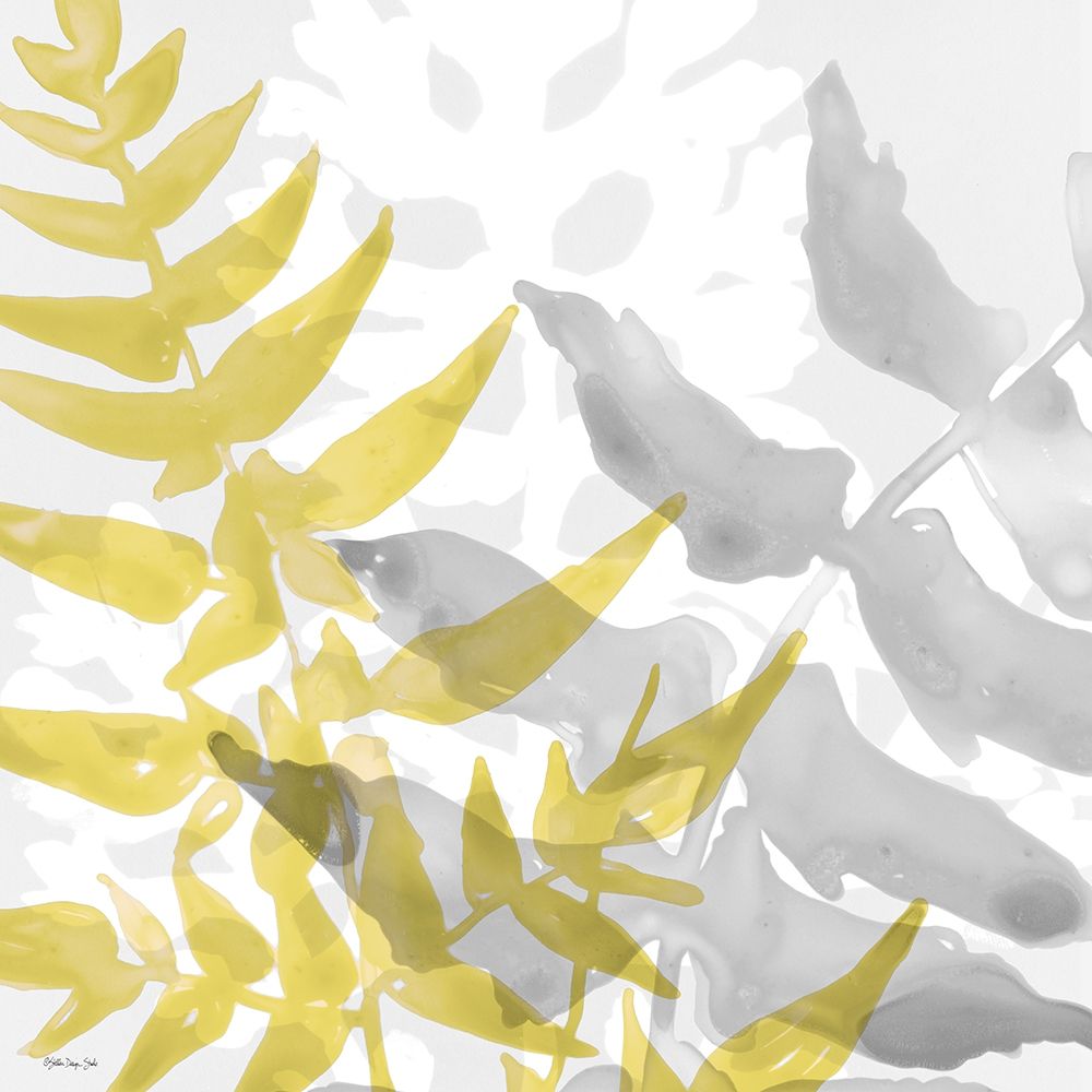 Yellow-Gray Leaves 2 art print by Stellar Design Studio for $57.95 CAD