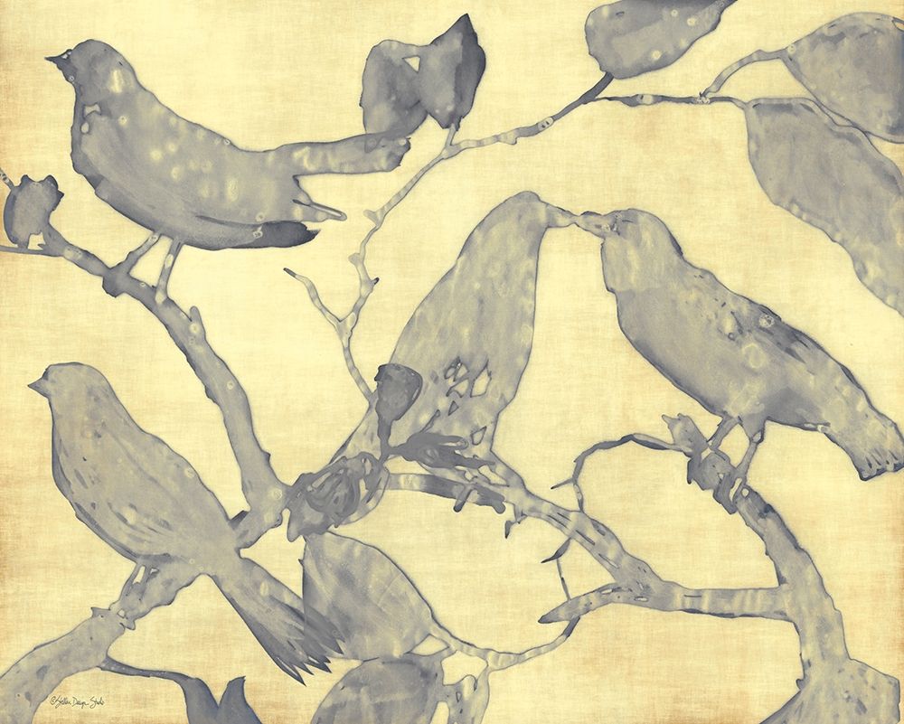 Yellow-Gray Birds 1 art print by Stellar Design Studio for $57.95 CAD