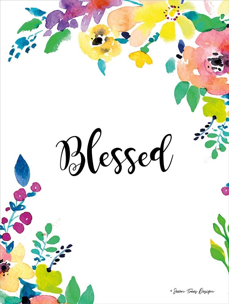 Floral Blessed art print by Seven Trees Design for $57.95 CAD