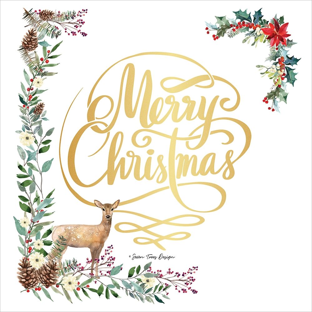Forest Merry Christmas art print by Seven Trees Design for $57.95 CAD