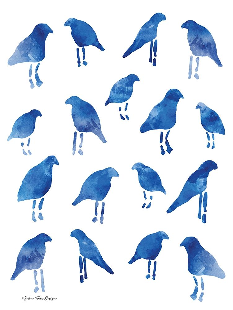 Bleu Birds art print by Seven Trees Design for $57.95 CAD