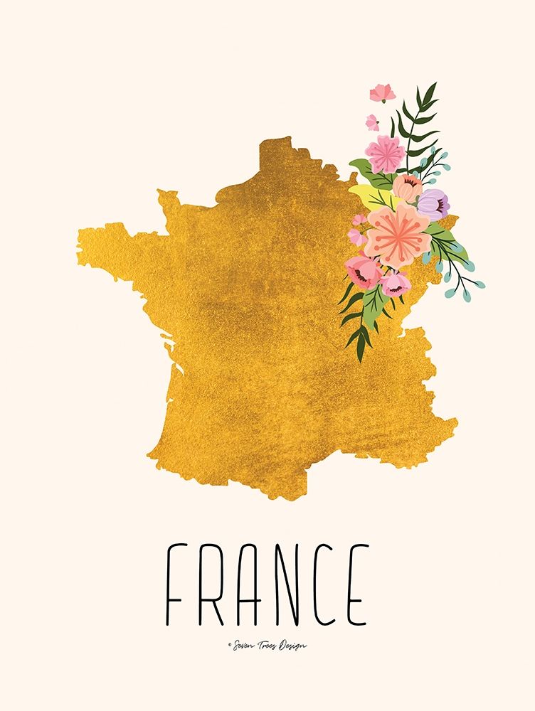 Gold France art print by Seven Trees Design for $57.95 CAD