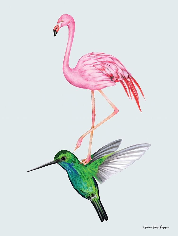 The Hummingbird and the Flamingo art print by Seven Trees Design for $57.95 CAD