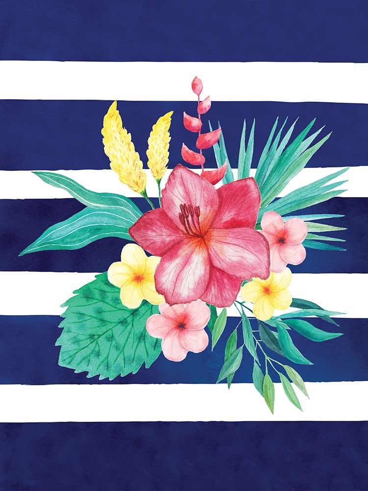Watercolor Flowers Blue Lines II art print by Seven Trees Design for $57.95 CAD