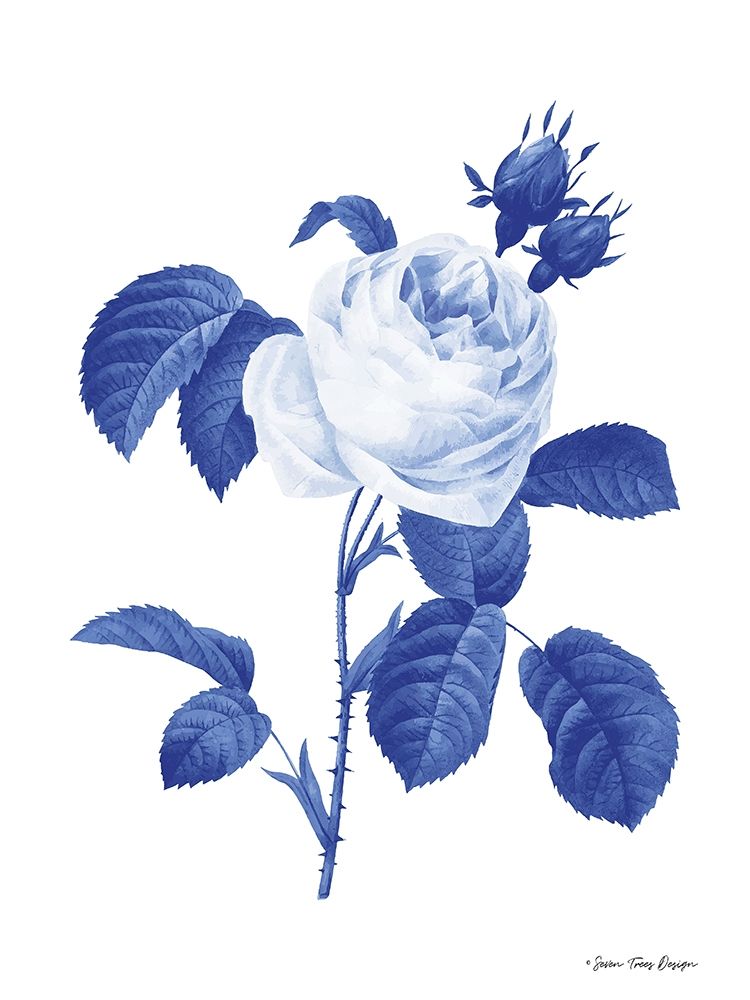 Blue Botanical I art print by Seven Trees Design for $57.95 CAD