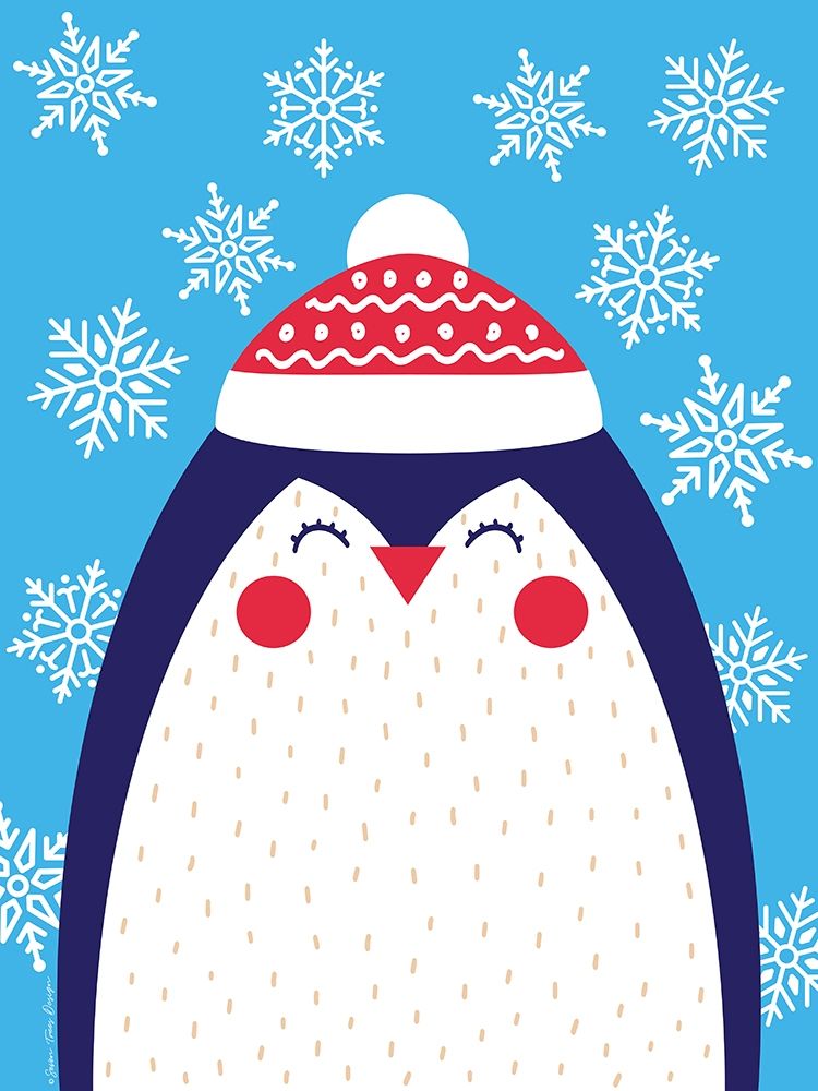 Snowflake Penguin art print by Seven Trees Design for $57.95 CAD