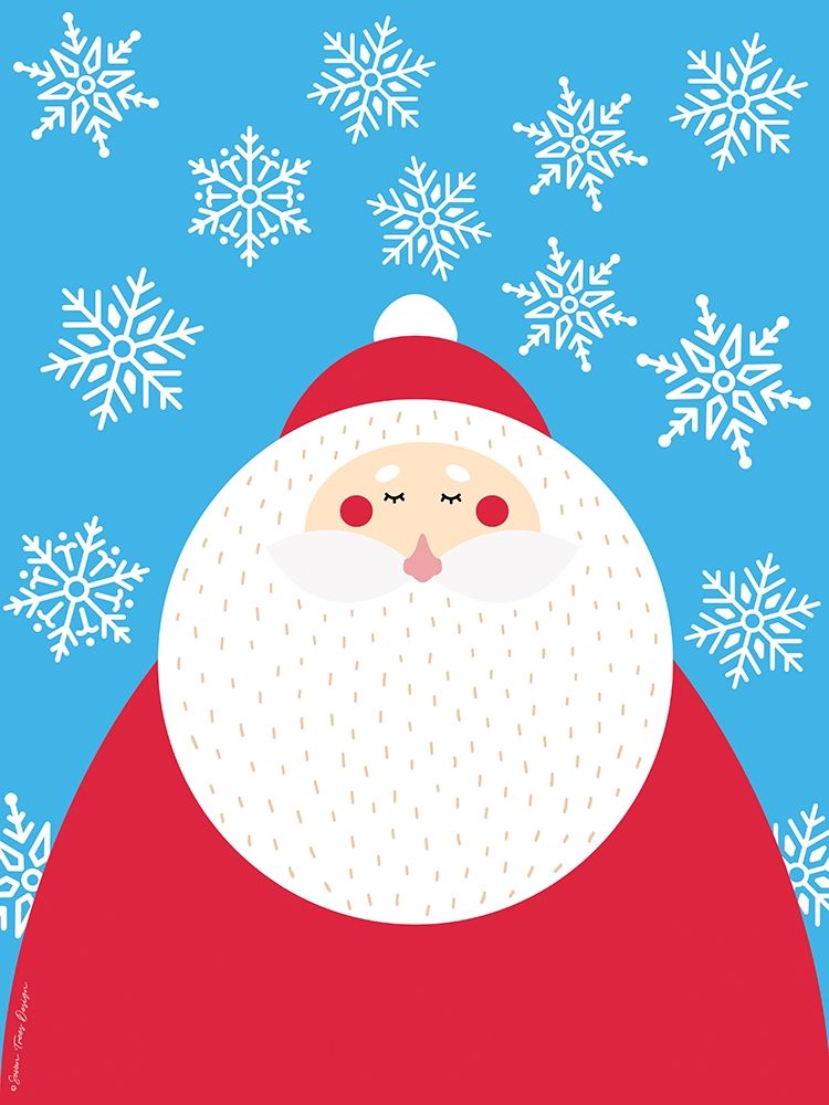 Snowflake Santa Claus art print by Seven Trees Design for $57.95 CAD