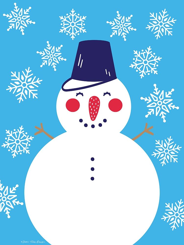 Snowflake Snowman art print by Seven Trees Design for $57.95 CAD