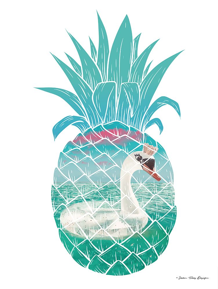 Swan Pineapple art print by Seven Trees Design for $57.95 CAD
