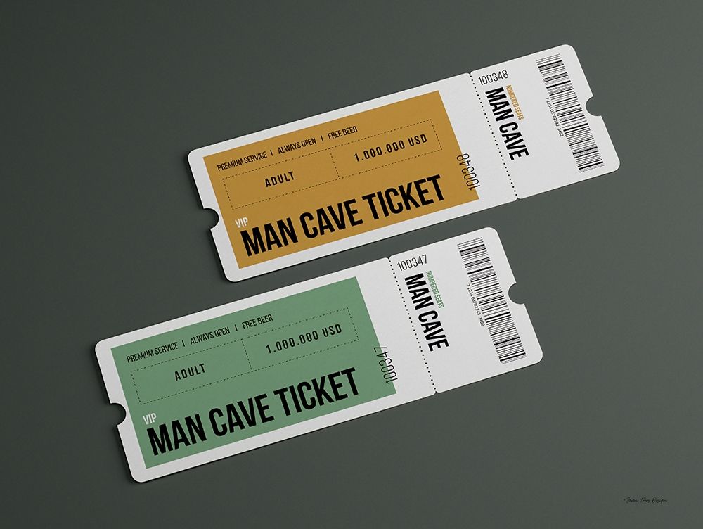 Man Cave Tickets art print by Seven Trees Design for $57.95 CAD