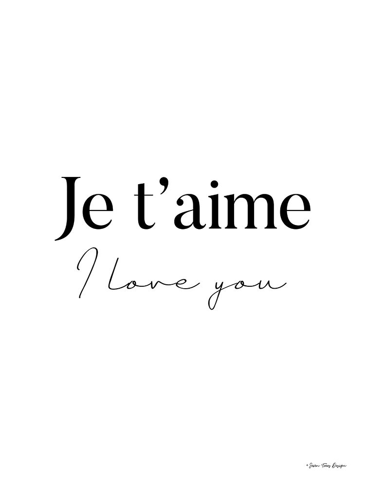 I Love You in French art print by Seven Trees Design for $57.95 CAD