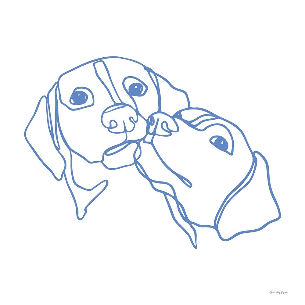 One Line Dog Couple art print by Seven Trees Design for $57.95 CAD