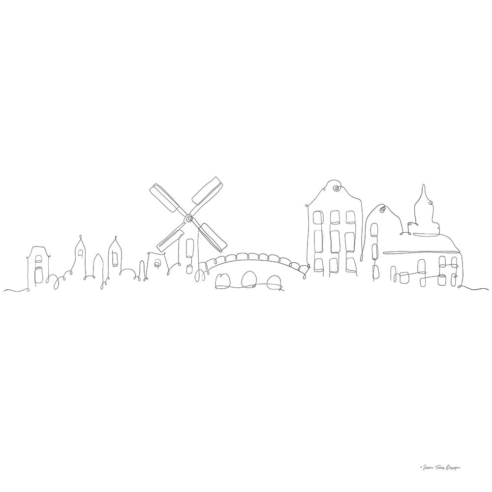 One Line Amsterdam art print by Seven Trees Design for $57.95 CAD