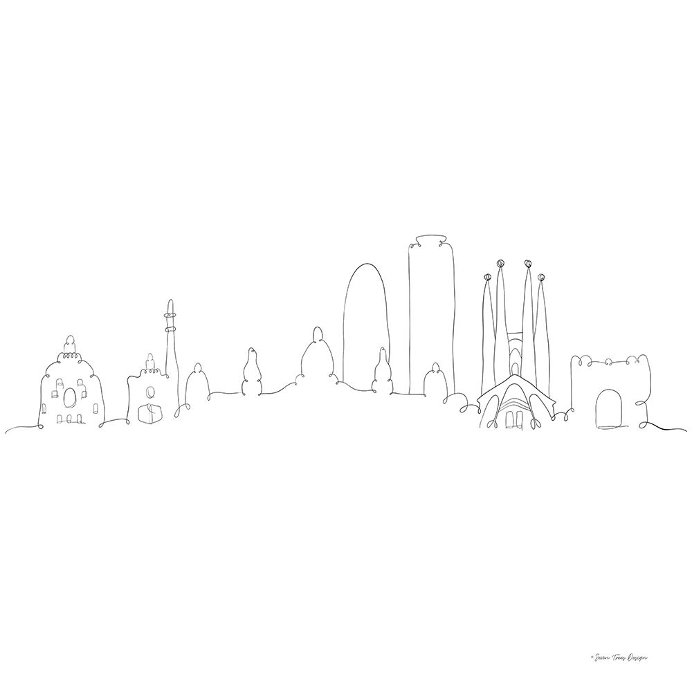 One Line Barcelona art print by Seven Trees Design for $57.95 CAD