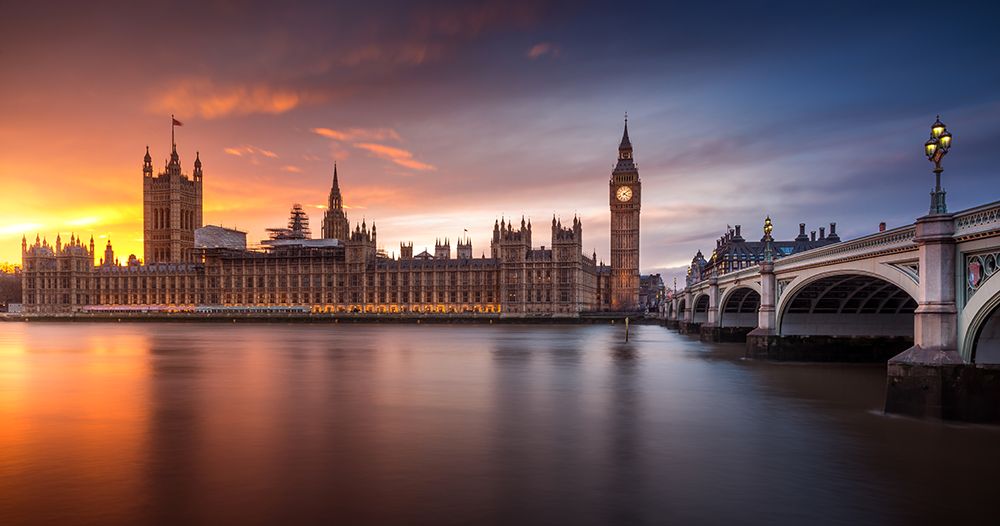 London Palace Of Westminster Sunset art print by Meraki for $57.95 CAD