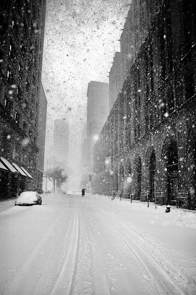 New York Walker In Blizzard art print by Martin Froyda for $57.95 CAD