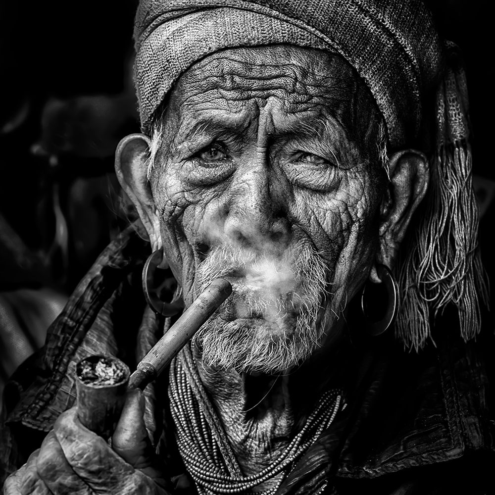 Elderly Smoker art print by Sergio Pandolfini for $57.95 CAD