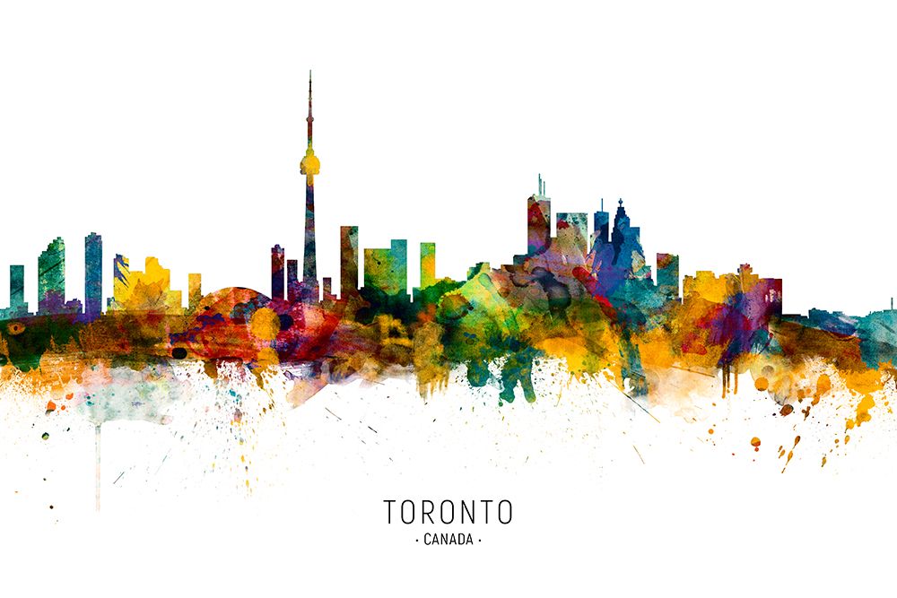 Toronto Canada Skyline art print by Michael Tompsett for $57.95 CAD
