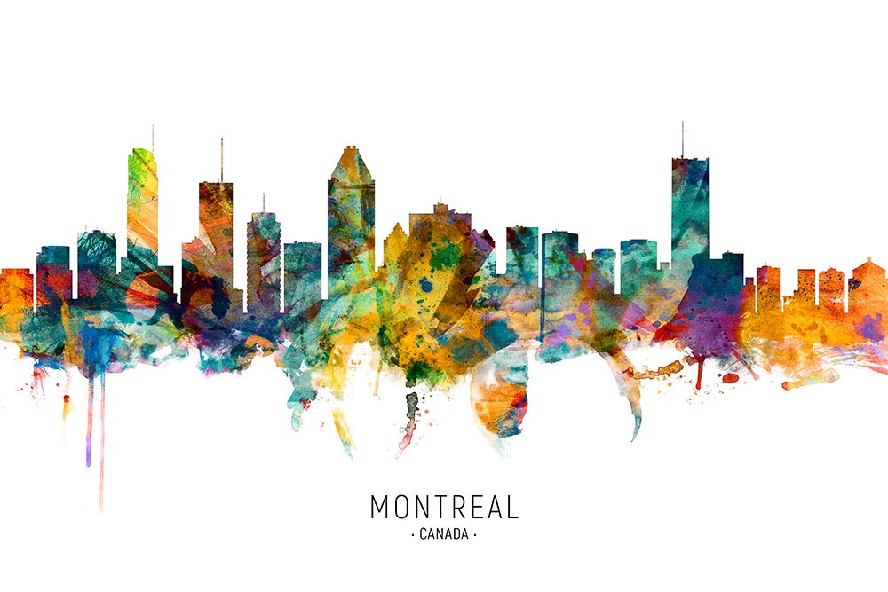 Montreal Canada Skyline art print by Michael Tompsett for $57.95 CAD