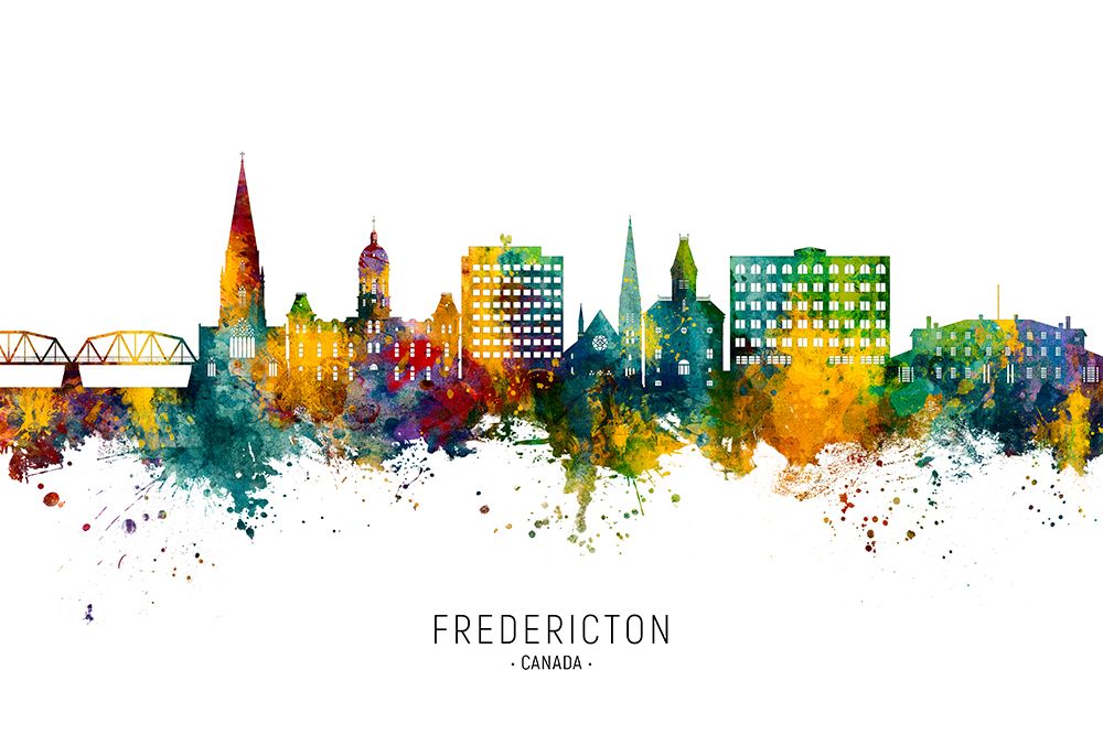 Fredericton Canada Skyline art print by Michael Tompsett for $57.95 CAD