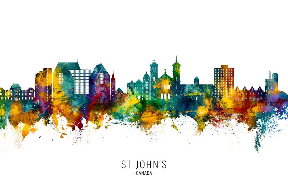 St Johns Canada Skyline art print by Michael Tompsett for $57.95 CAD