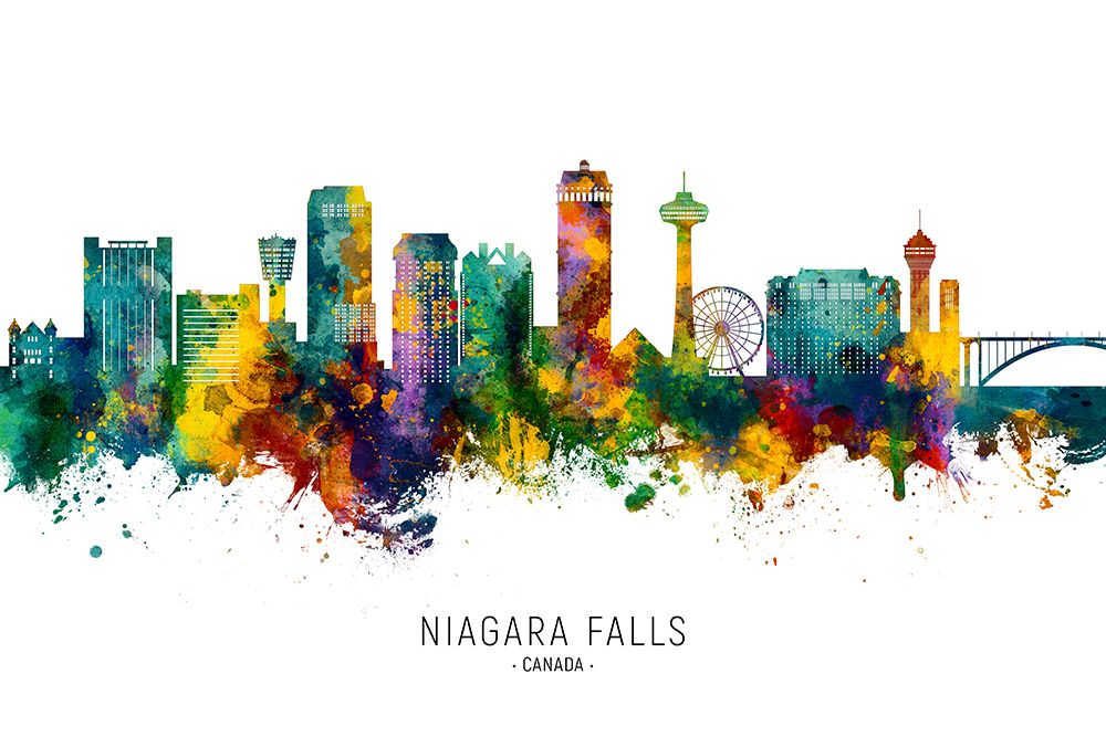 Niagara Falls Canada Skyline art print by Michael Tompsett for $57.95 CAD