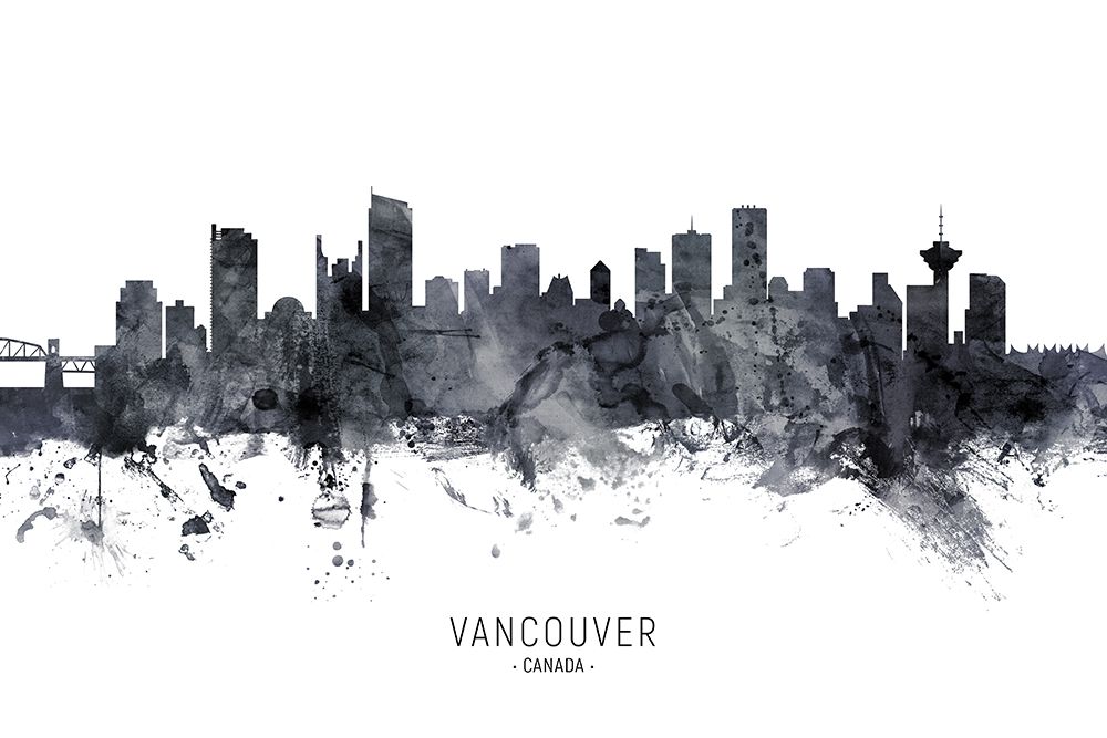 Vancouver Canada Skyline art print by Michael Tompsett for $57.95 CAD