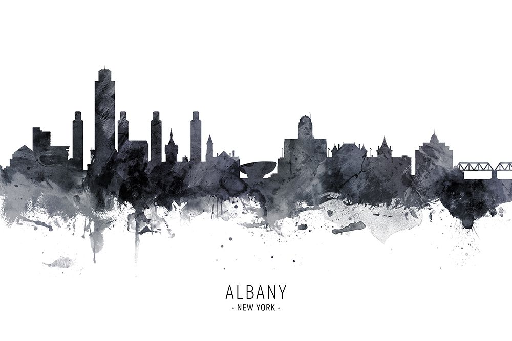 Albany New York Skyline art print by Michael Tompsett for $57.95 CAD