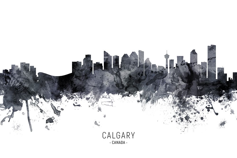 Calgary Canada Skyline art print by Michael Tompsett for $57.95 CAD