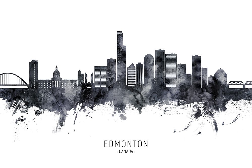 Edmonton Canada Skyline art print by Michael Tompsett for $57.95 CAD