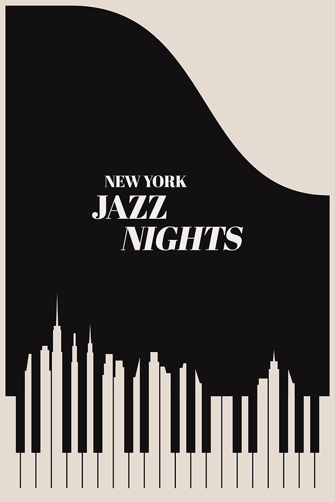 Jazz Nights Nyc   Black art print by Kubistika for $57.95 CAD