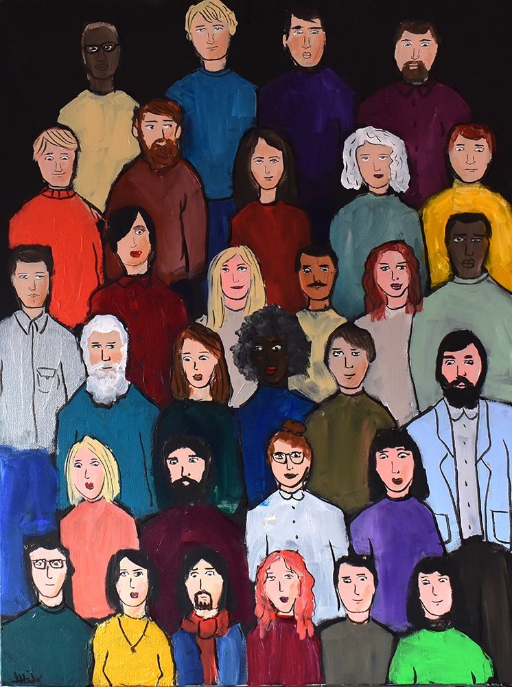 Crowd of Facess art print by Aisha Haider for $57.95 CAD