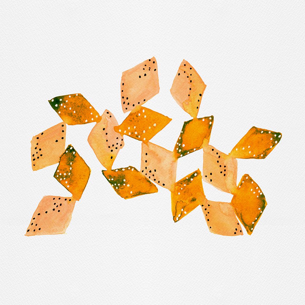 Diamonds Connected Polka Dotstan Orange Green 2 art print by Michele Channell for $57.95 CAD