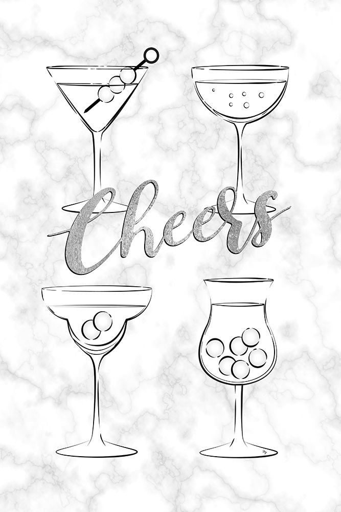 Cheers Cocktails art print by Martina for $57.95 CAD