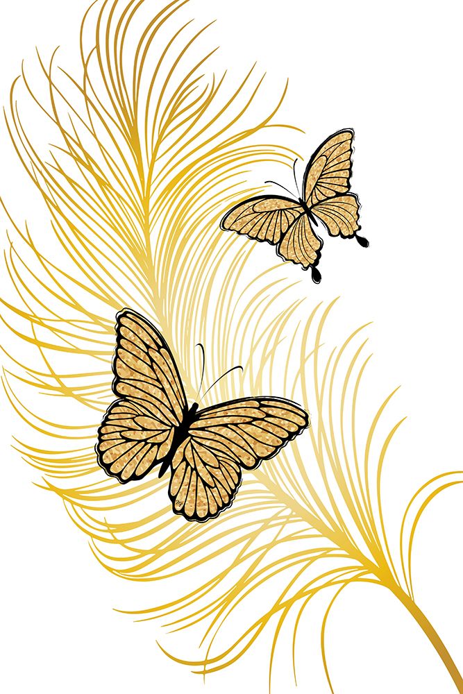 Golden Butterflies art print by Martina for $57.95 CAD