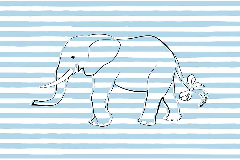 Stripe Elephant art print by Martina for $57.95 CAD