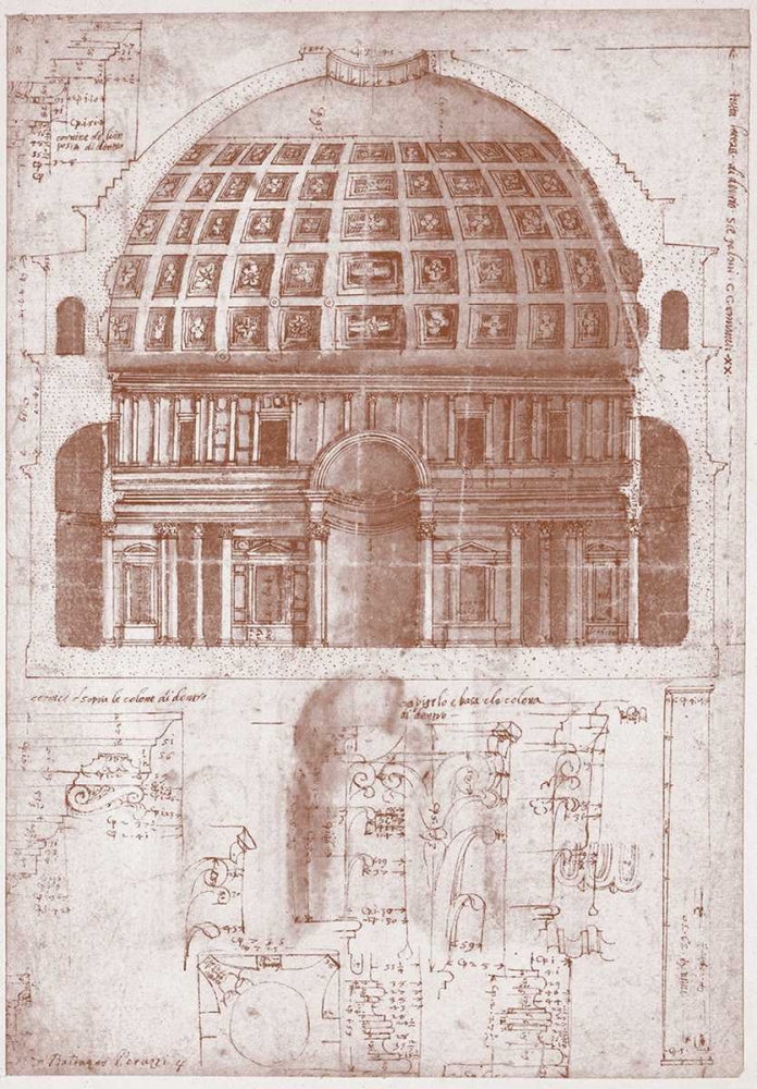 Section of the Pantheon art print by Baldassare Peruzzi for $57.95 CAD