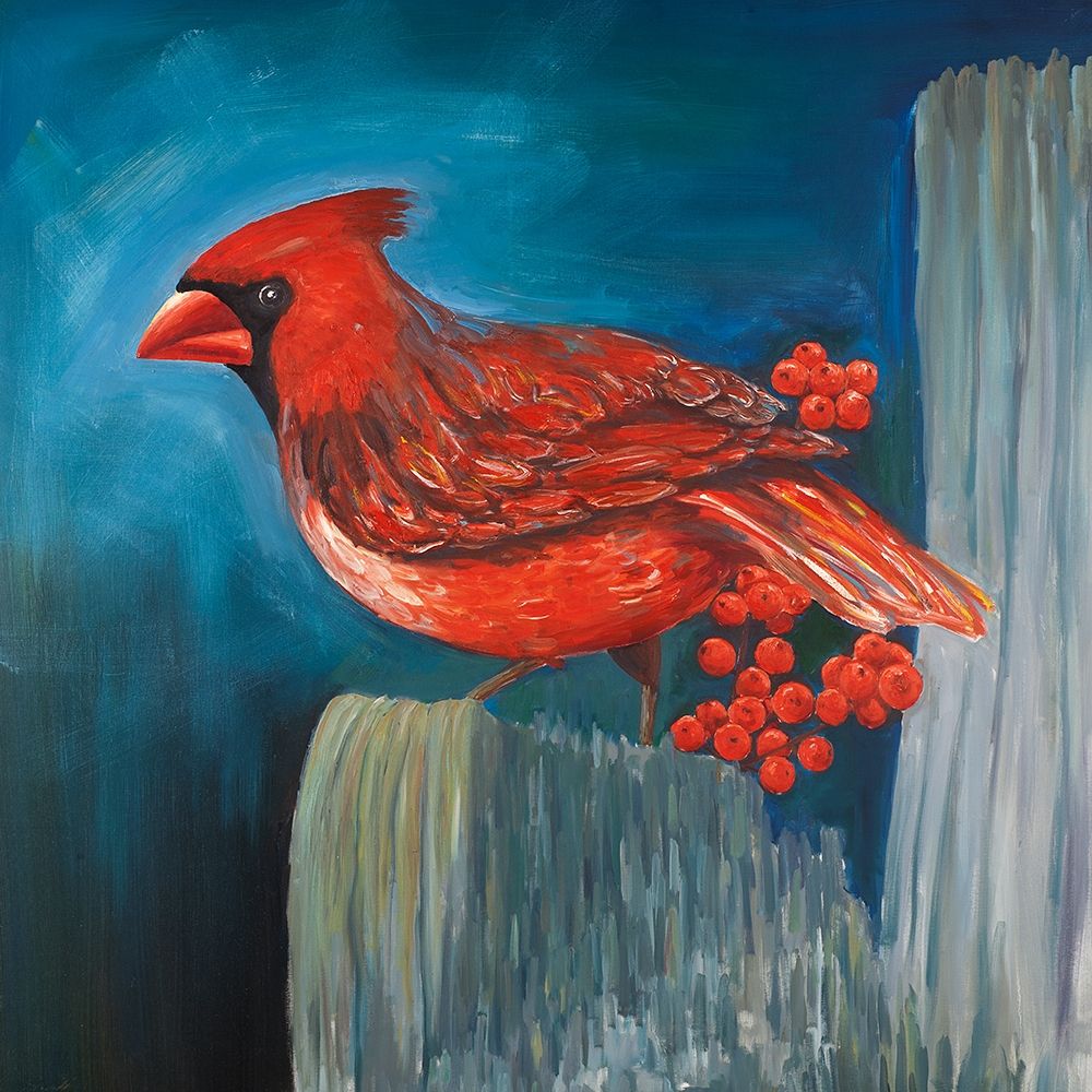 Redbreast Bird on a Branch art print by Atelier B Art Studio for $63.95 CAD