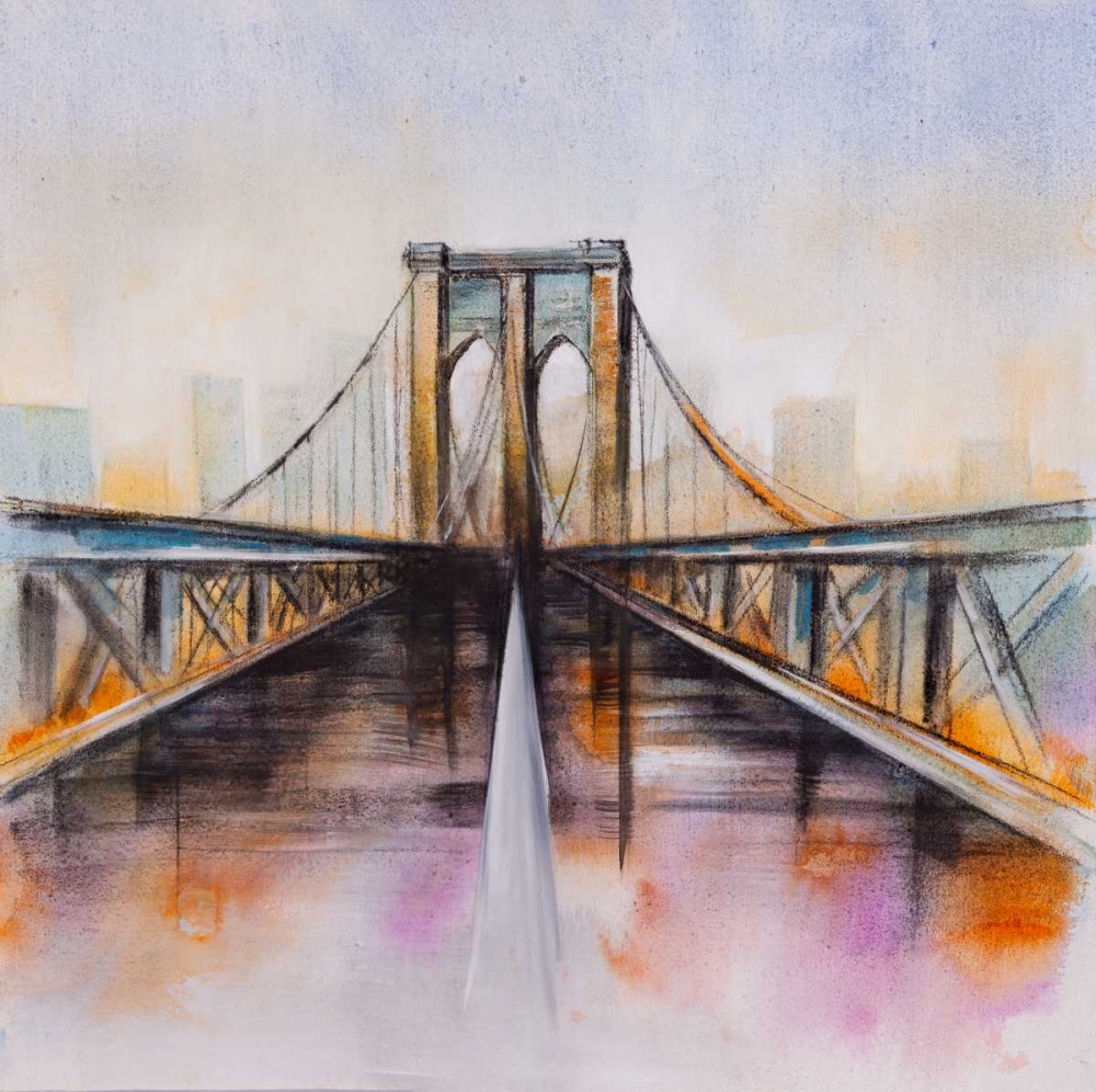 Colorfull Brooklyn Bridge art print by Atelier B Art Studio for $57.95 CAD
