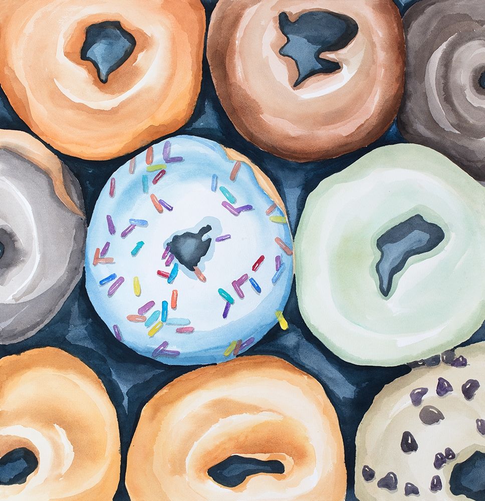 Watercolor Doughtnuts with Icing art print by Atelier B Art Studio for $63.95 CAD