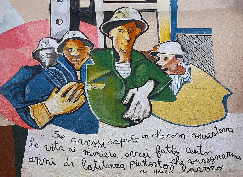 Orgosolo-miners-life-murals art print by Salvatore Esposito for $57.95 CAD