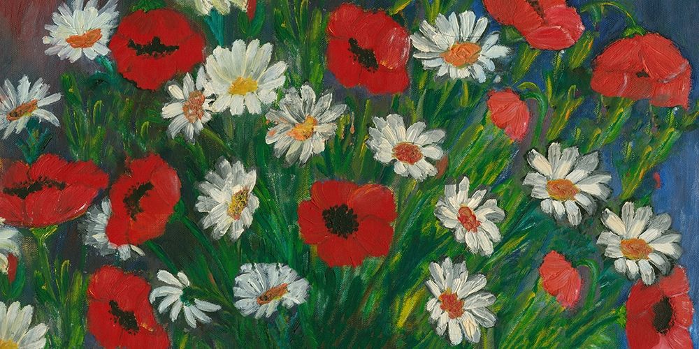 Red Poppies Flowers Daisies Garden art print by Archivio for $57.95 CAD