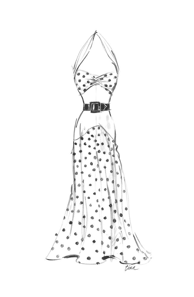 Dress in Polka Dots art print by Tina Amico for $57.95 CAD