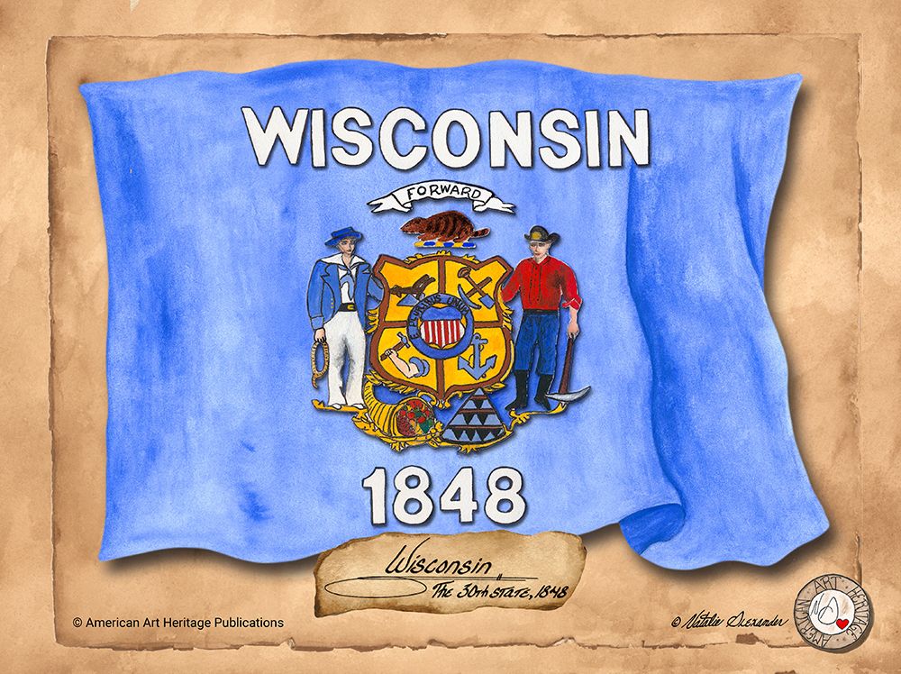 Wisconsin-Solo with background art print by Natalie Alexander for $57.95 CAD