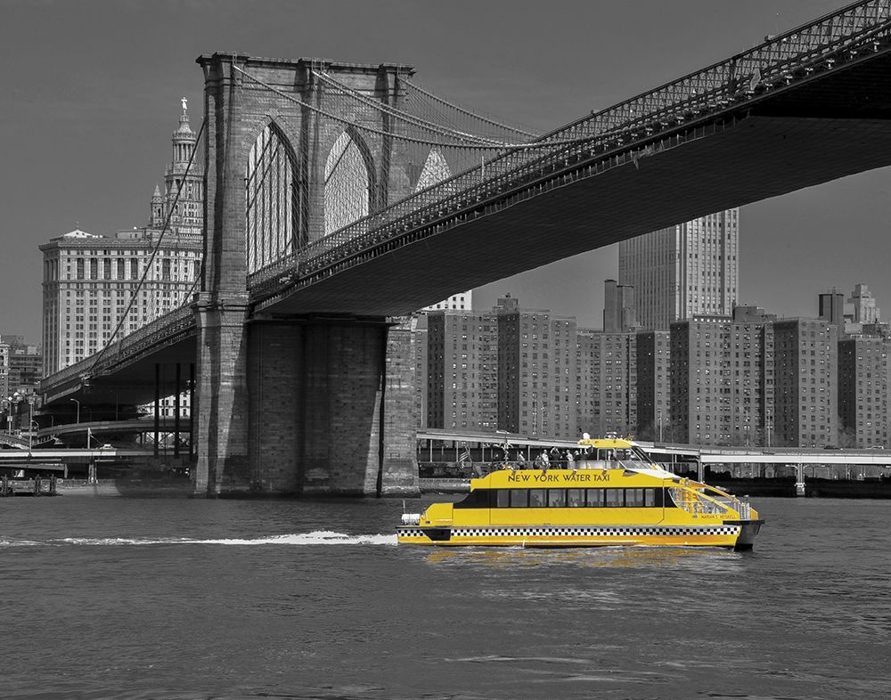 NY Water Taxi Under Brooklyn Bridge art print by Phil Maier for $57.95 CAD