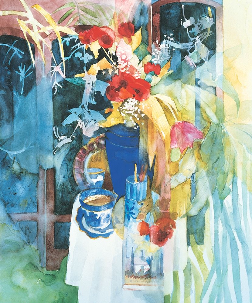Blue Vase and Flowers art print by Unknown for $57.95 CAD