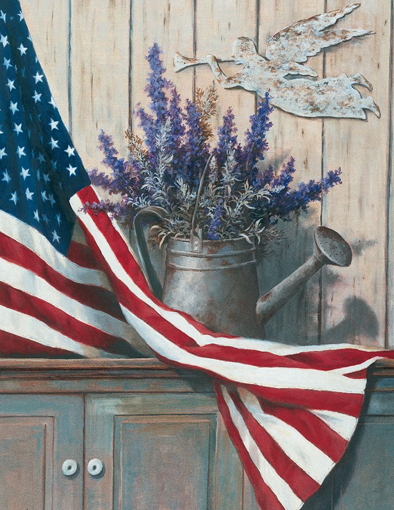 Flag And Flowers art print by Unknown for $57.95 CAD