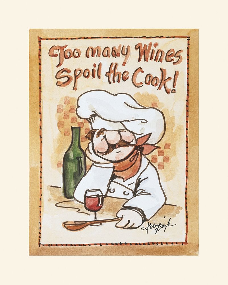 Chef Too Many Wines art print by Unknown for $57.95 CAD