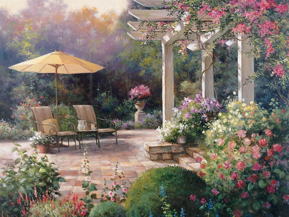 Patio Garden art print by Unknown for $57.95 CAD